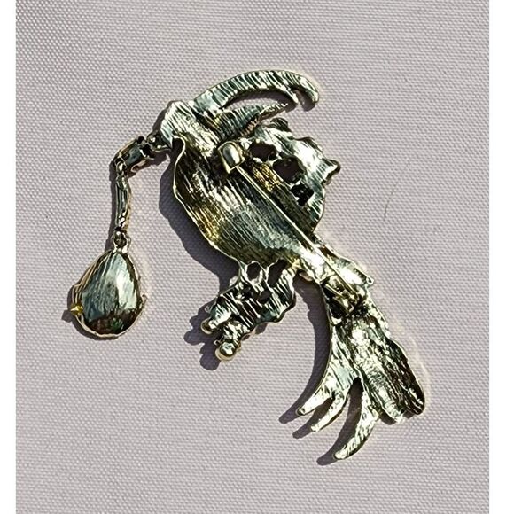 Exotic Tropical Bird Brooch Rhinestone & Enamel Colorful Jungle Wildlife - Picture 3 of 3